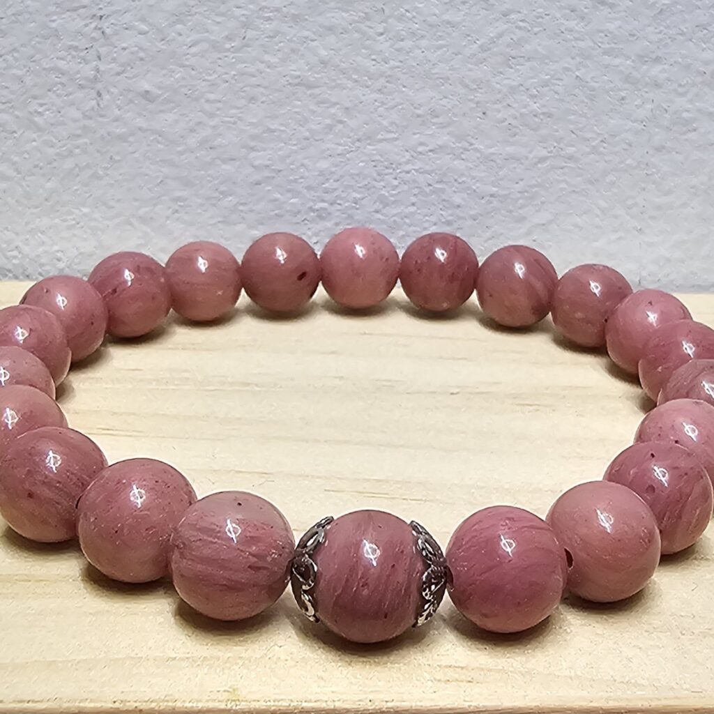 Bracciale in Rodonite - per Guarigione del Cuore e Rinascita Emotiva